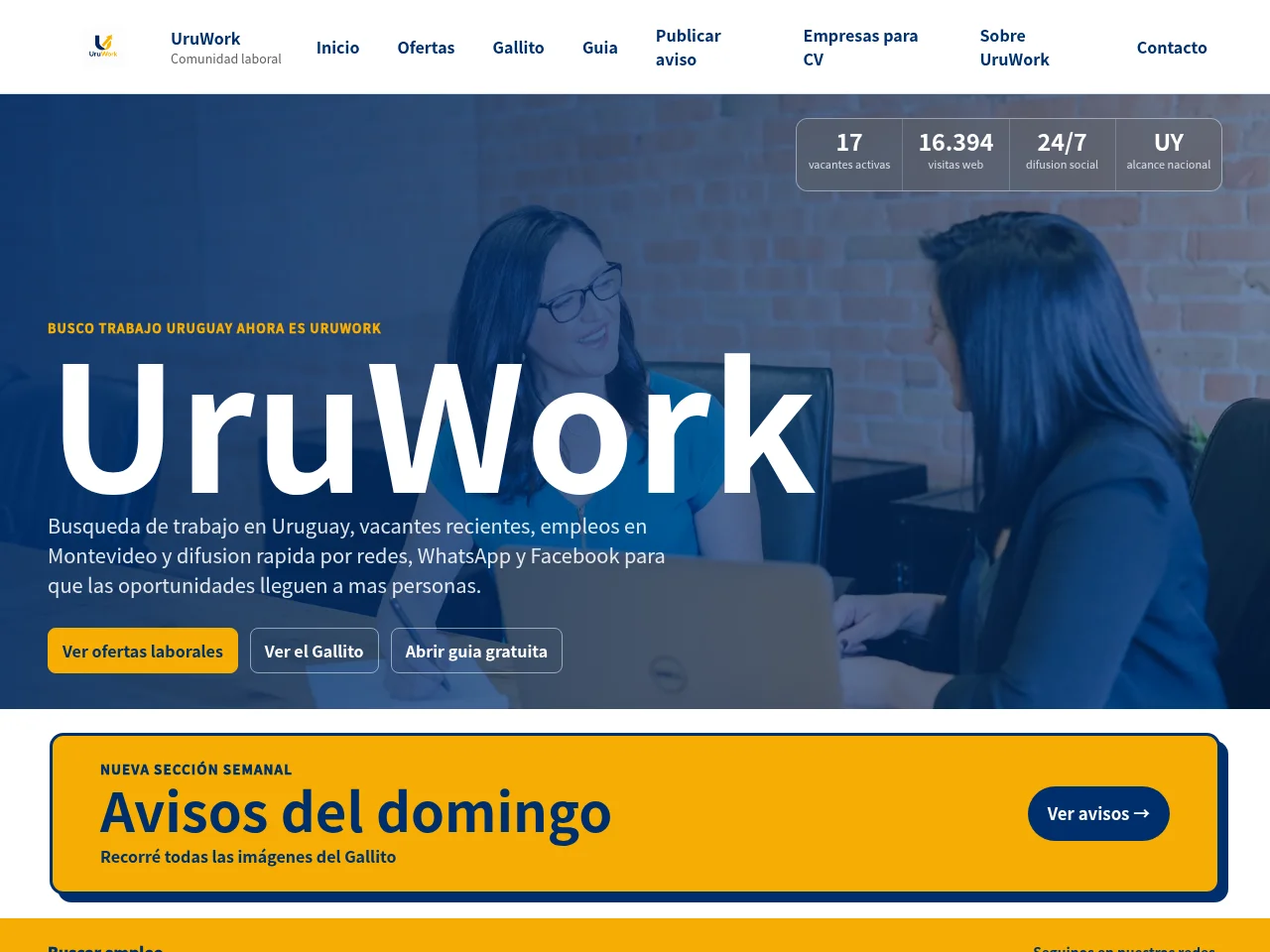 UruWork screenshot UruWork job board platform screenshot showing job search interface