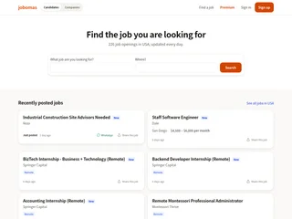 Jobomas USA platform preview