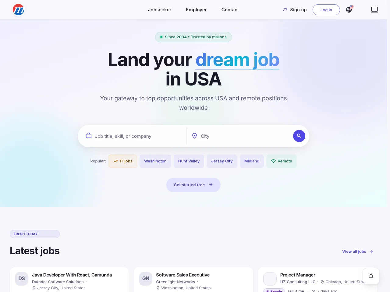 Mustakbil.com job board platform screenshot showing job search interface