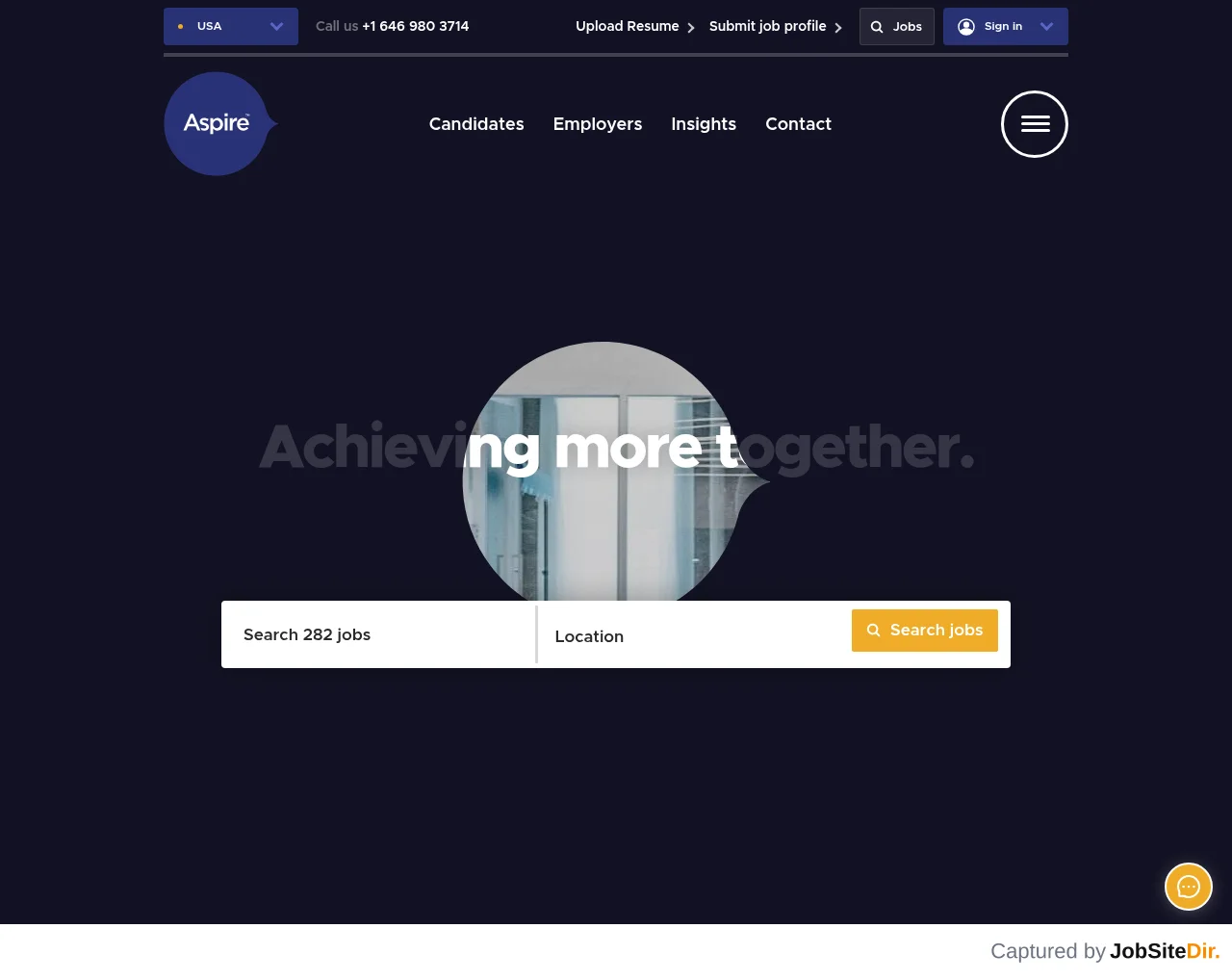Aspire website screenshot