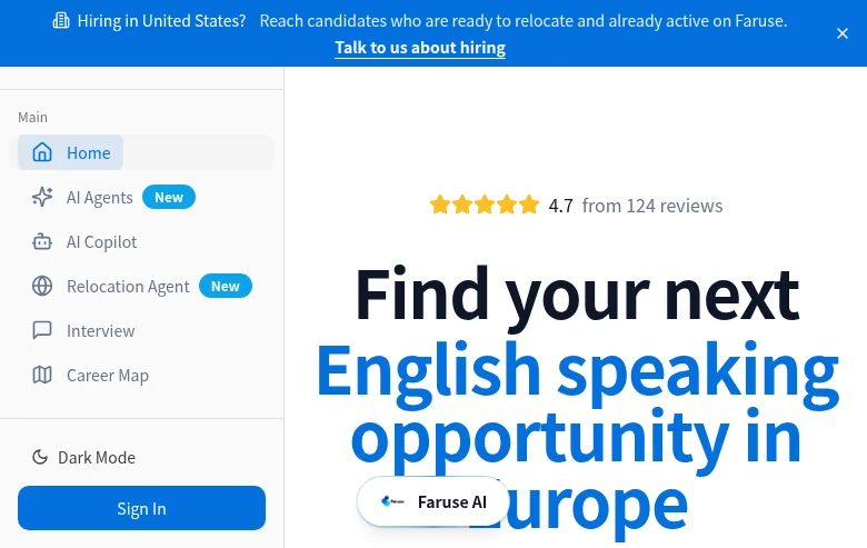 Faruse screenshot Faruse job board platform screenshot showing job search interface