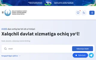 Davlat fuqarolik xizmatchilari vakant lavozimlarining yagona ochiq portali screenshot preview