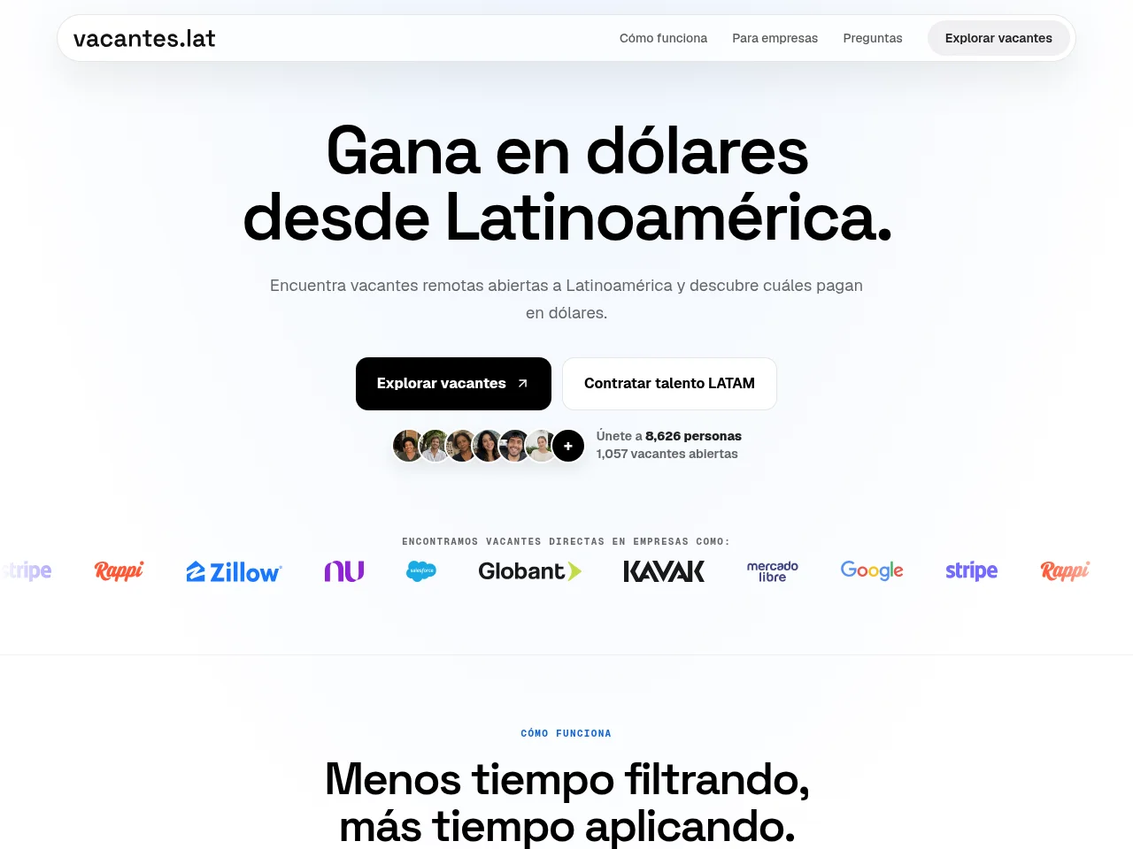 VacantesLAT website screenshot