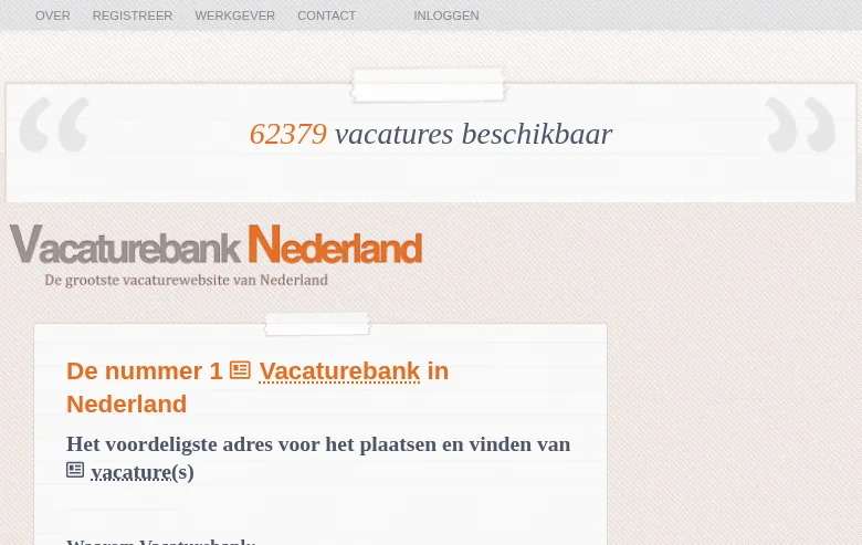 Vacaturebank Nederland screenshot Vacaturebank Nederland job board platform screenshot showing job search interface