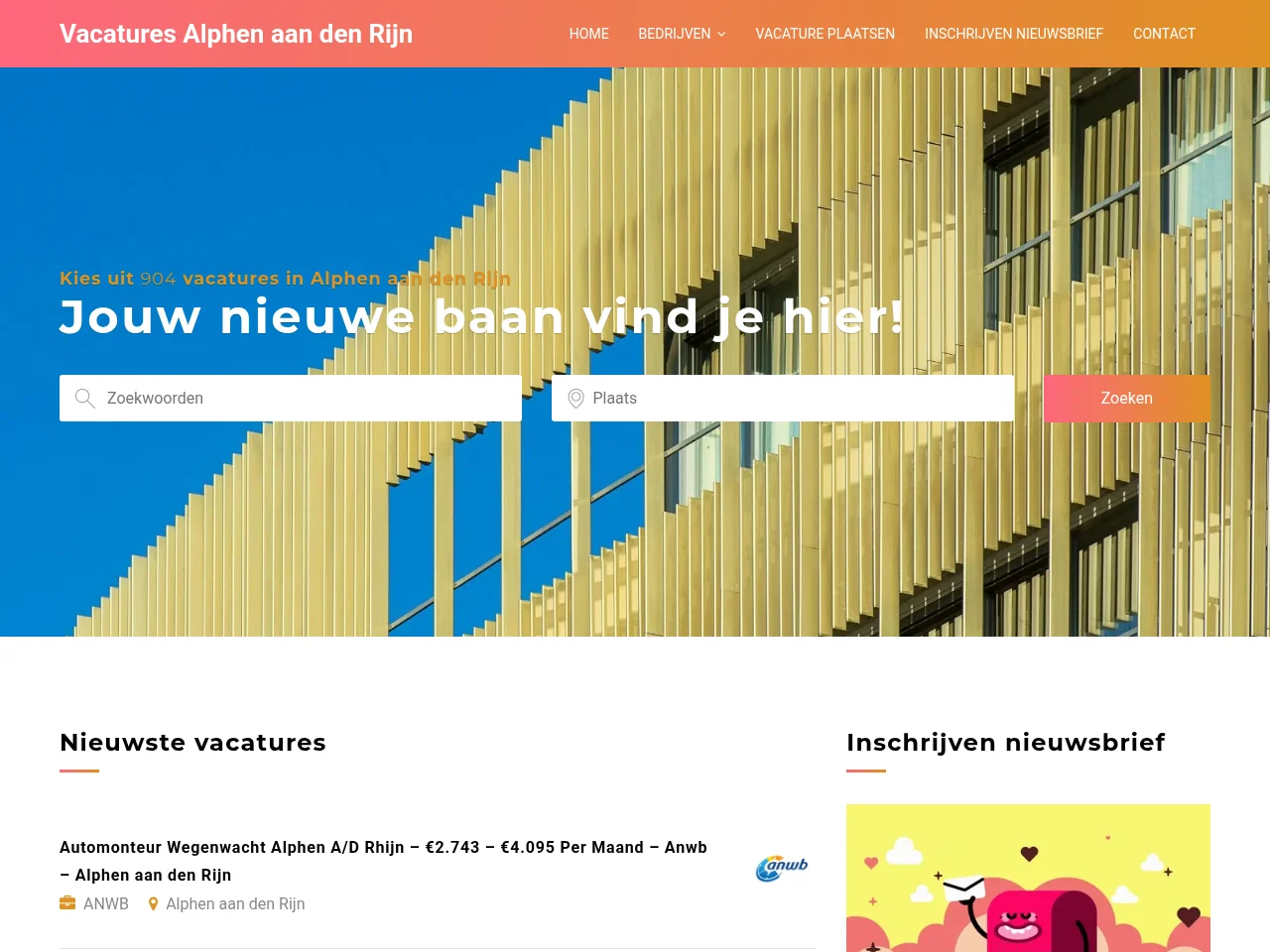 Vacatures Alphen aan den Rijn screenshot Vacatures Alphen aan den Rijn job board platform screenshot showing job search interface