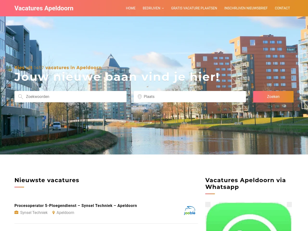 Vacatures Apeldoorn screenshot Vacatures Apeldoorn job board platform screenshot showing job search interface