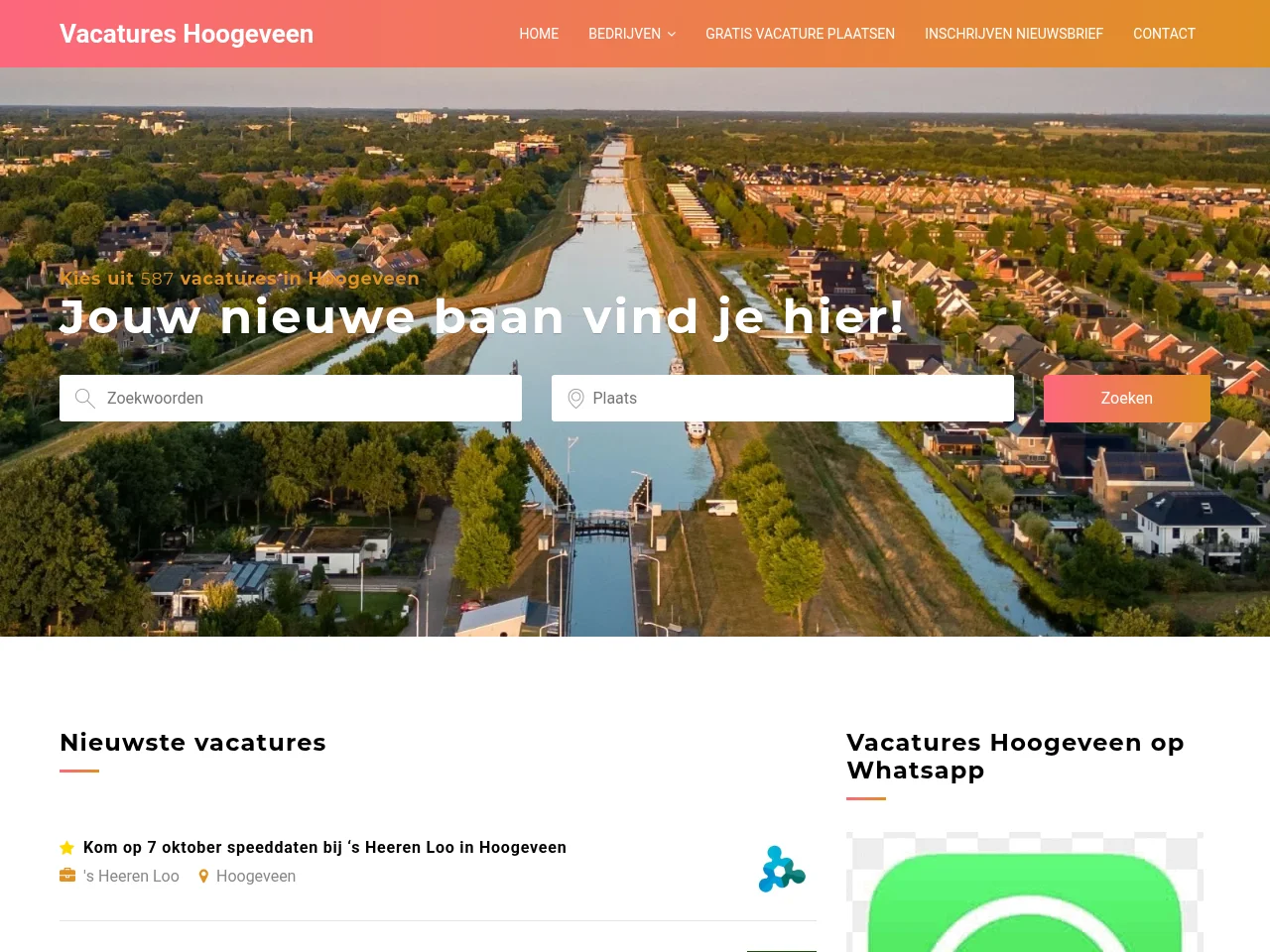 Vacatures Hoogeveen screenshot Vacatures Hoogeveen job board platform screenshot showing job search interface