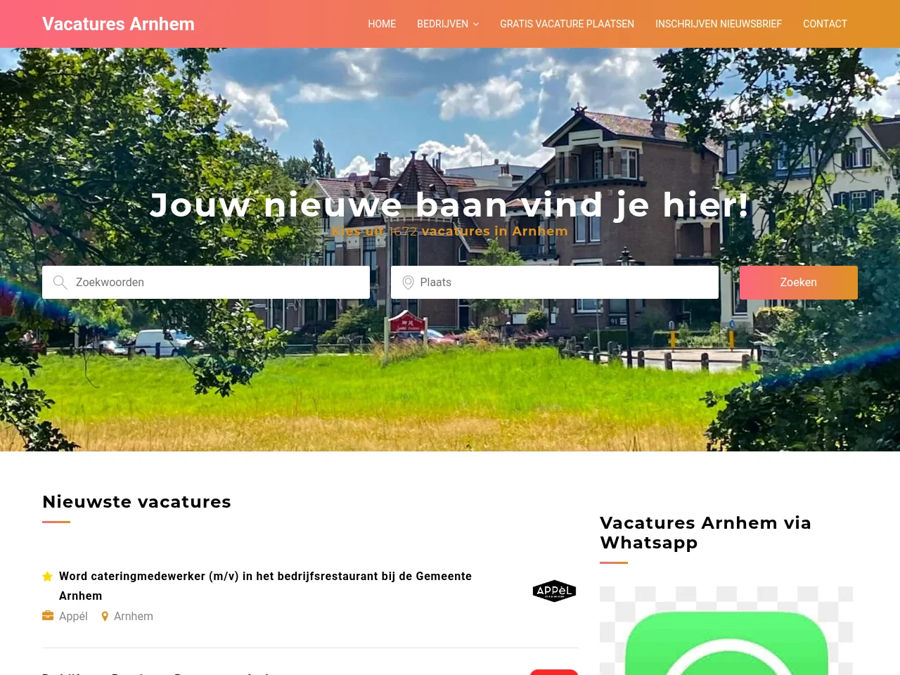 Vacatures Arnhem screenshot Vacatures Arnhem job board platform screenshot showing job search interface