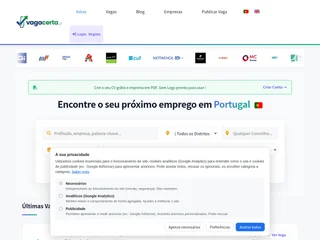 Vagacerta.pt platform preview