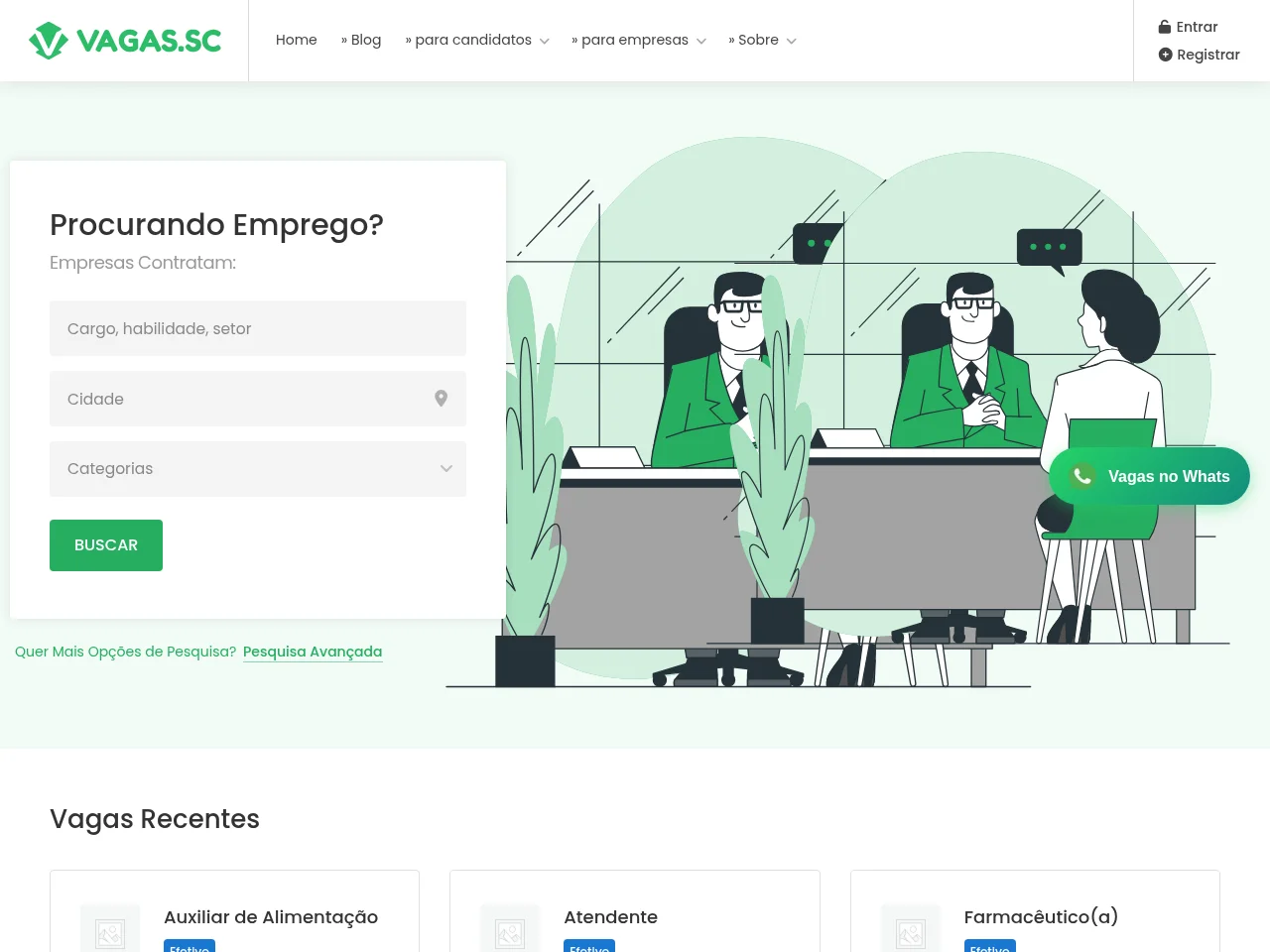 VAGAS.SC screenshot VAGAS.SC job board platform screenshot showing job search interface