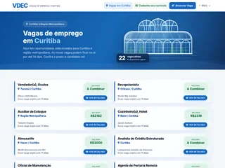 VDEC — Vagas de Emprego em Curitiba platform preview VDEC — Vagas de Emprego em Curitiba platform preview