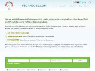 VeganJobs.com screenshot preview