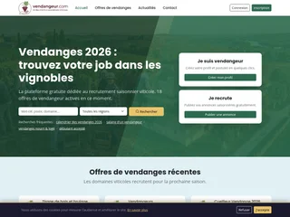 Vendangeur.com platform preview Vendangeur.com platform preview