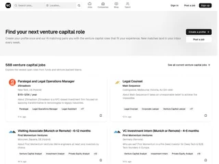 Venture Capital Careers platform preview Venture Capital Careers platform preview