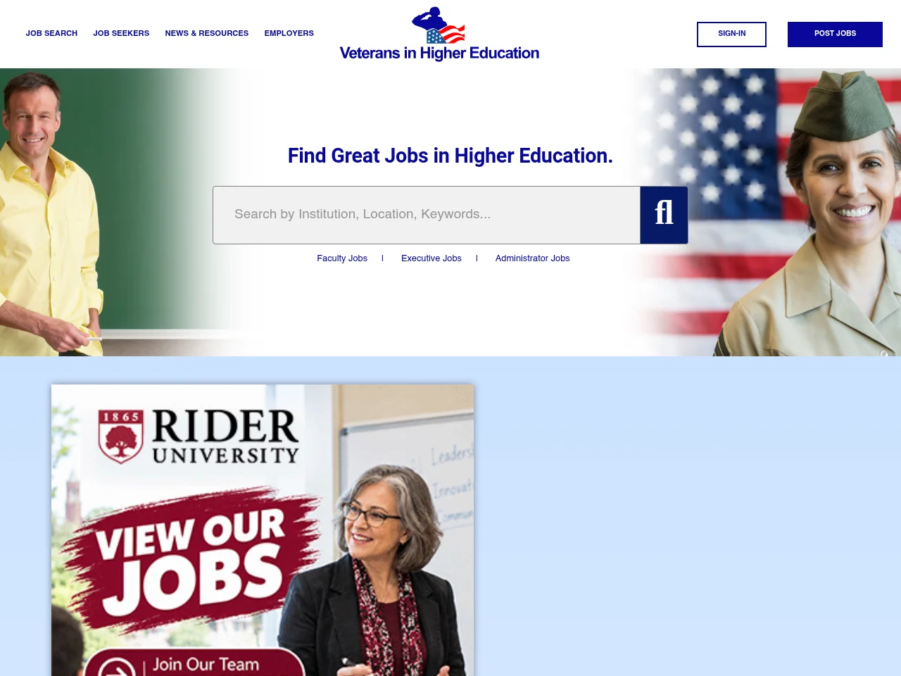 Veterans In Higher Education screenshot Veterans In Higher Education website screenshot