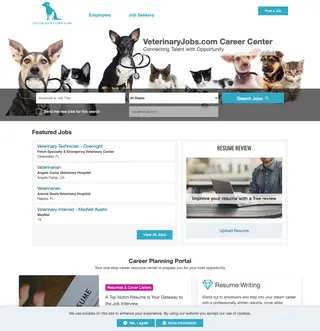VeterinaryJobs.com platform preview