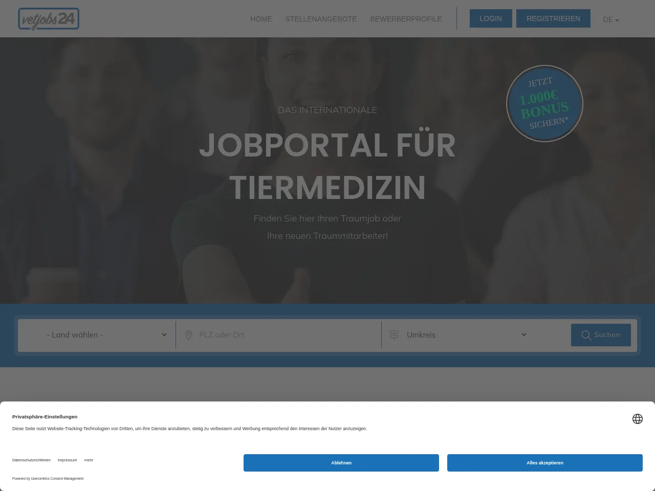 vetjobs24 screenshot vetjobs24 job board platform screenshot showing job search interface