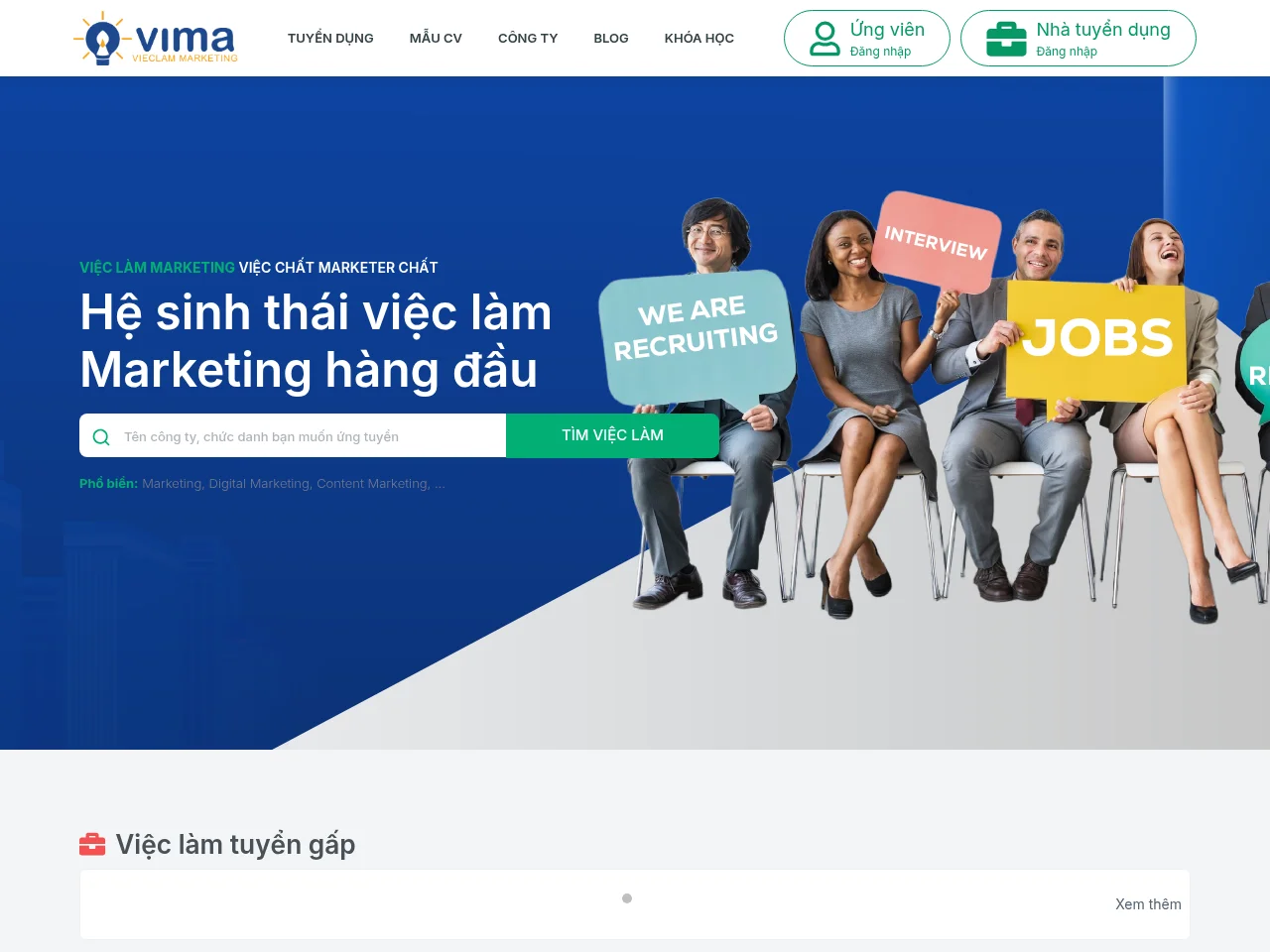 Việc Làm Marketing website screenshot
