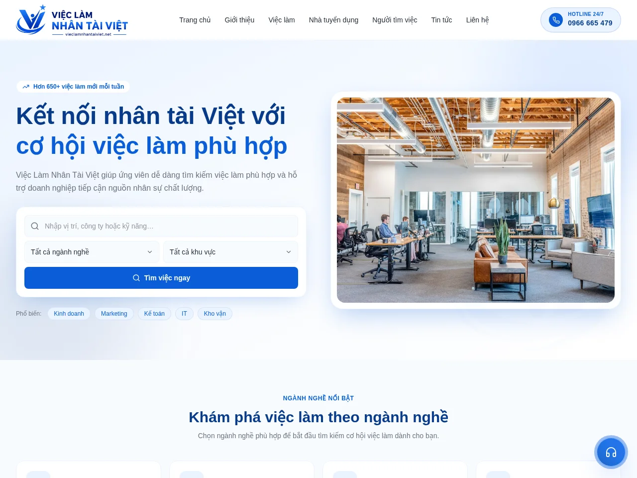 Việc Làm Nhân Tài Việt screenshot Việc Làm Nhân Tài Việt job board platform screenshot showing job search interface