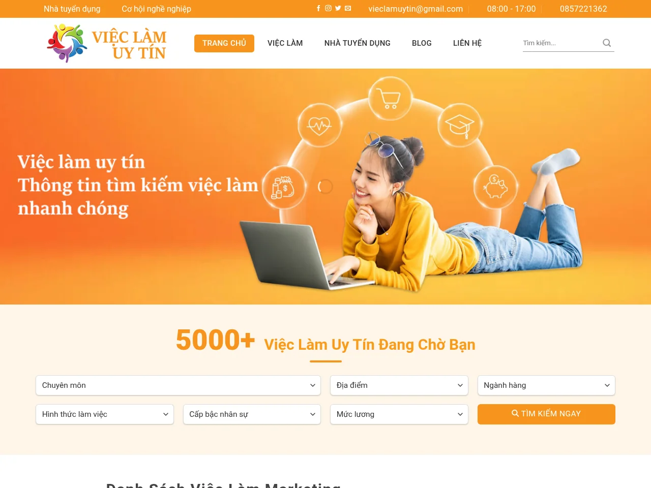 Việc Làm Uy Tín screenshot Việc Làm Uy Tín job board platform screenshot showing job search interface