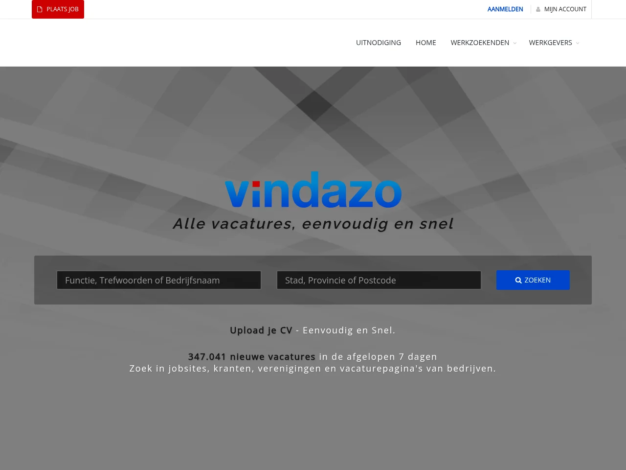 VINDAZO screenshot VINDAZO job board platform screenshot showing job search interface