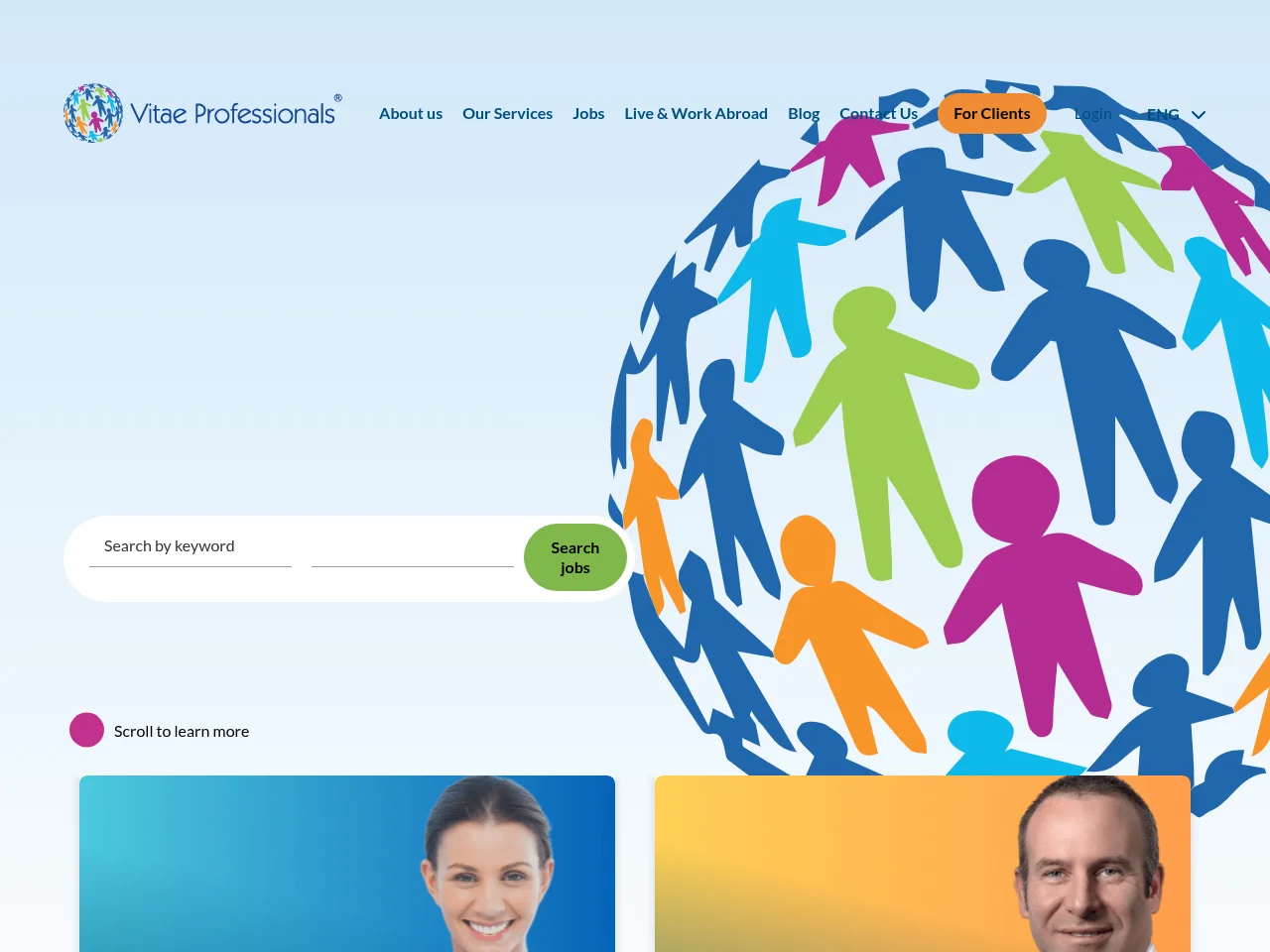 Vitae Professionals screenshot Vitae Professionals job board platform screenshot showing job search interface