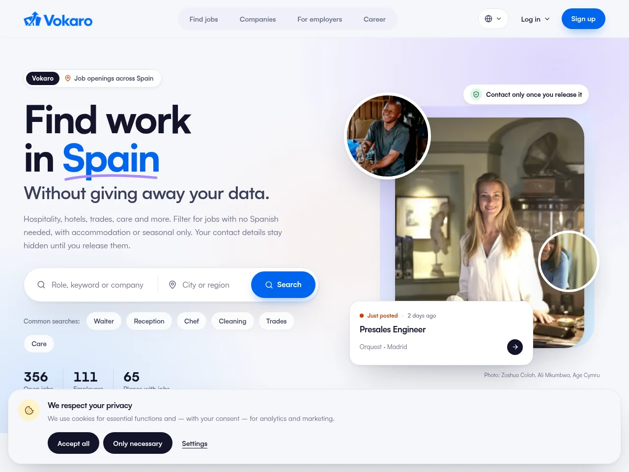 Vokaro website screenshot