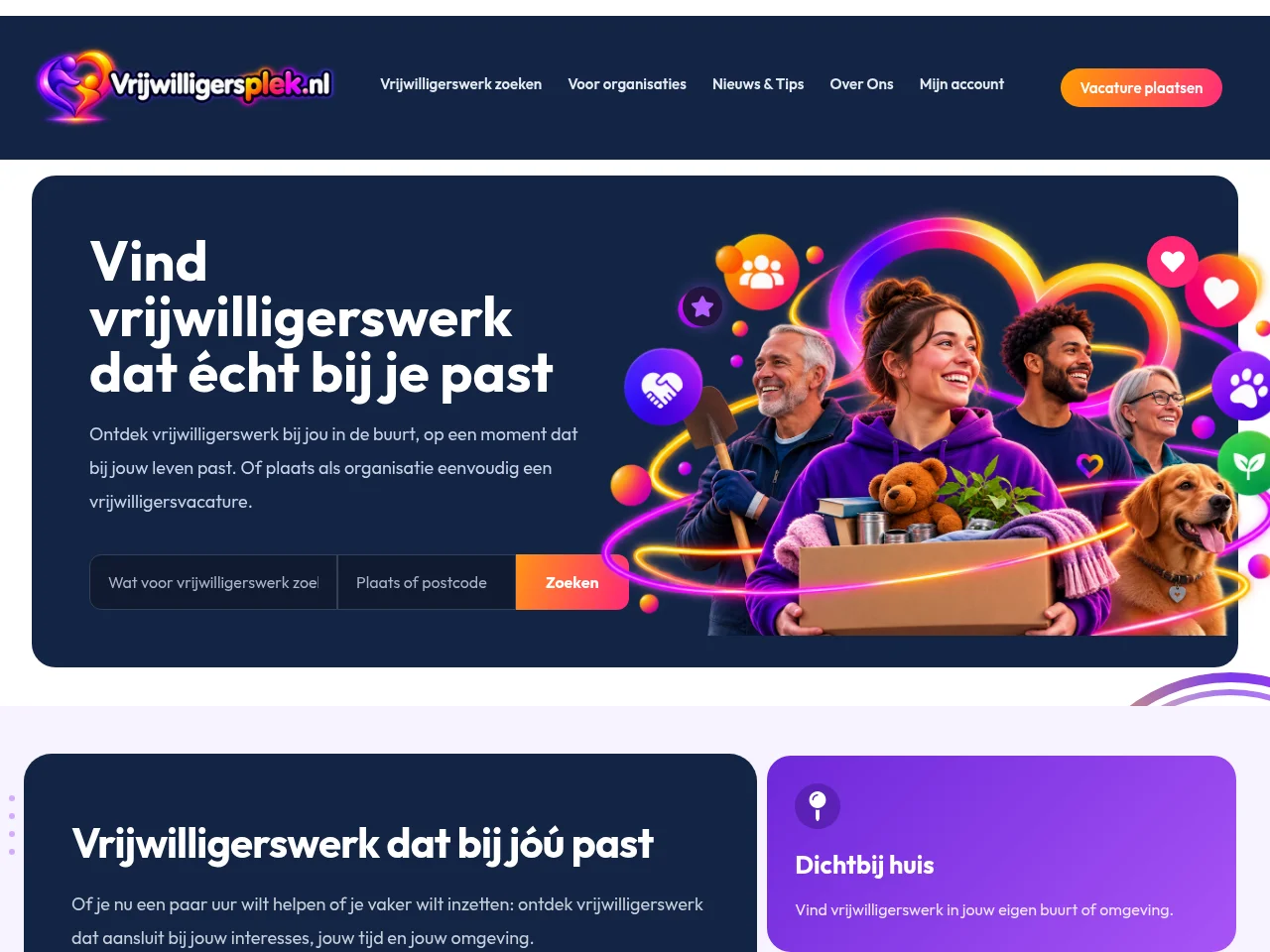 Vrijwilligersplek.nl screenshot Vrijwilligersplek.nl job board platform screenshot showing job search interface
