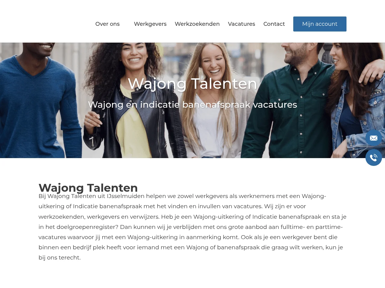 Wajong Talenten screenshot Wajong Talenten job board platform screenshot showing job search interface