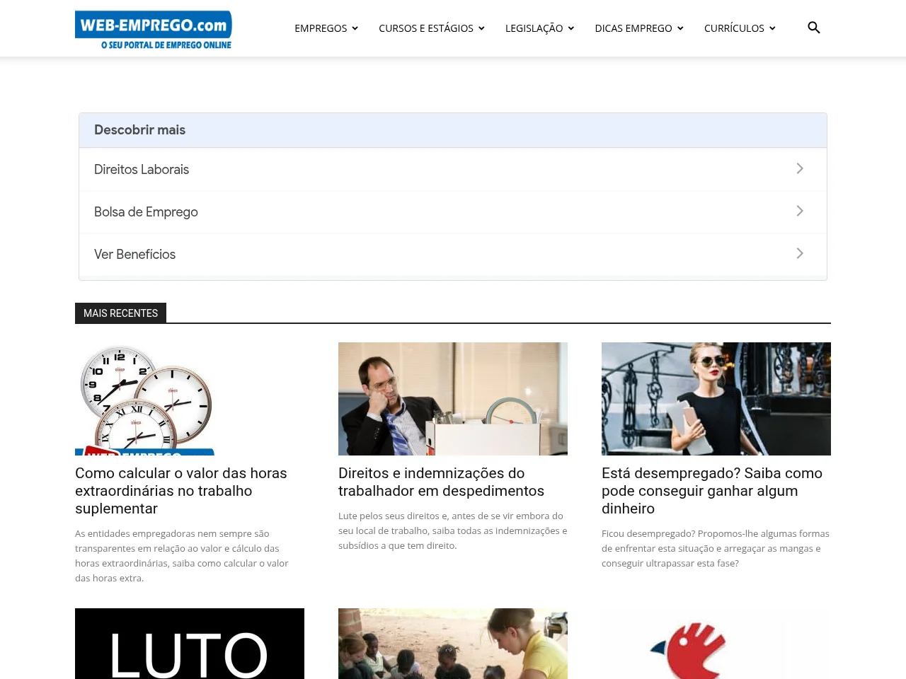 Web Emprego screenshot Web Emprego website screenshot