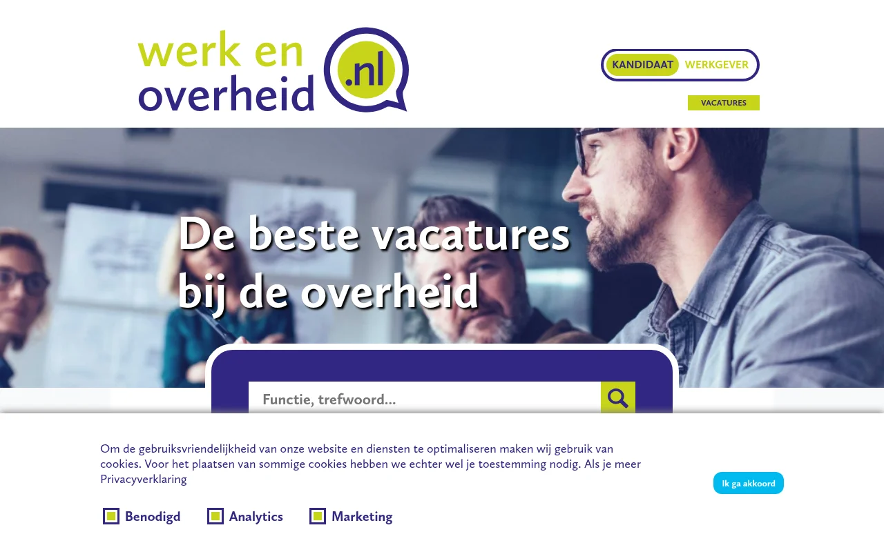 WerkenOverheid.nl screenshot WerkenOverheid.nl job board platform screenshot showing job search interface