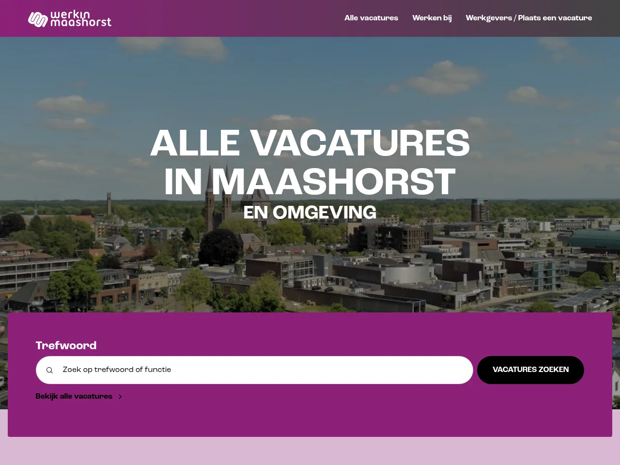 WerkinMaashorst.nl job board platform screenshot showing job search interface