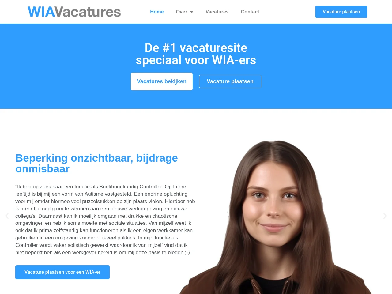 Wiavacatures screenshot Wiavacatures job board platform screenshot showing job search interface