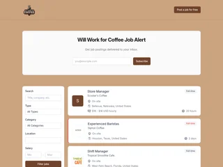 Will Work for Coffee screenshot preview