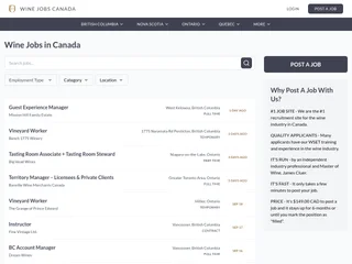 Wine Jobs Canada screenshot preview