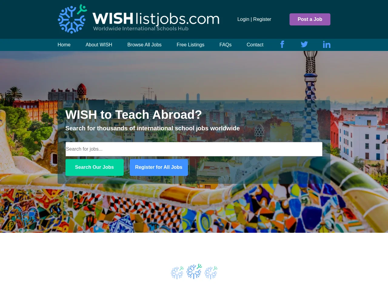 WISHlistjobs job board platform screenshot showing job search interface