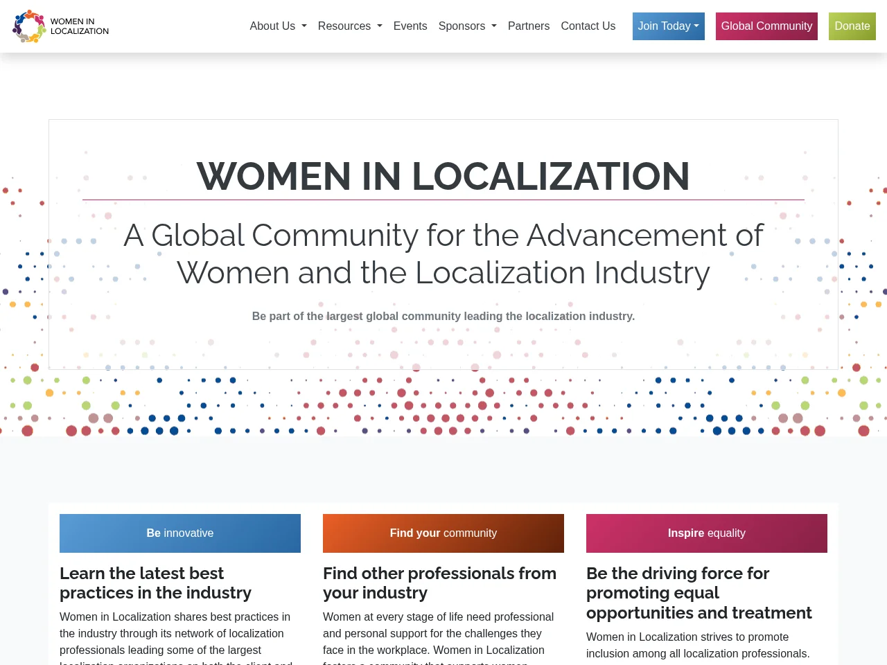 Women in Localization website screenshot