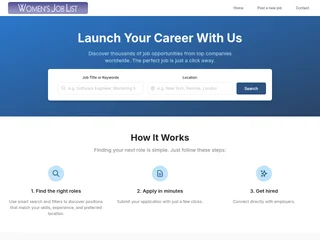Women's Job List platform preview