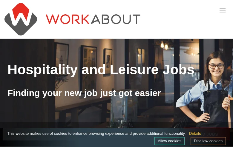 Workabout UK screenshot Workabout UK job board platform screenshot showing job search interface