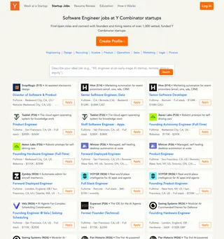 Y Combinator's Work at a Startup screenshot preview