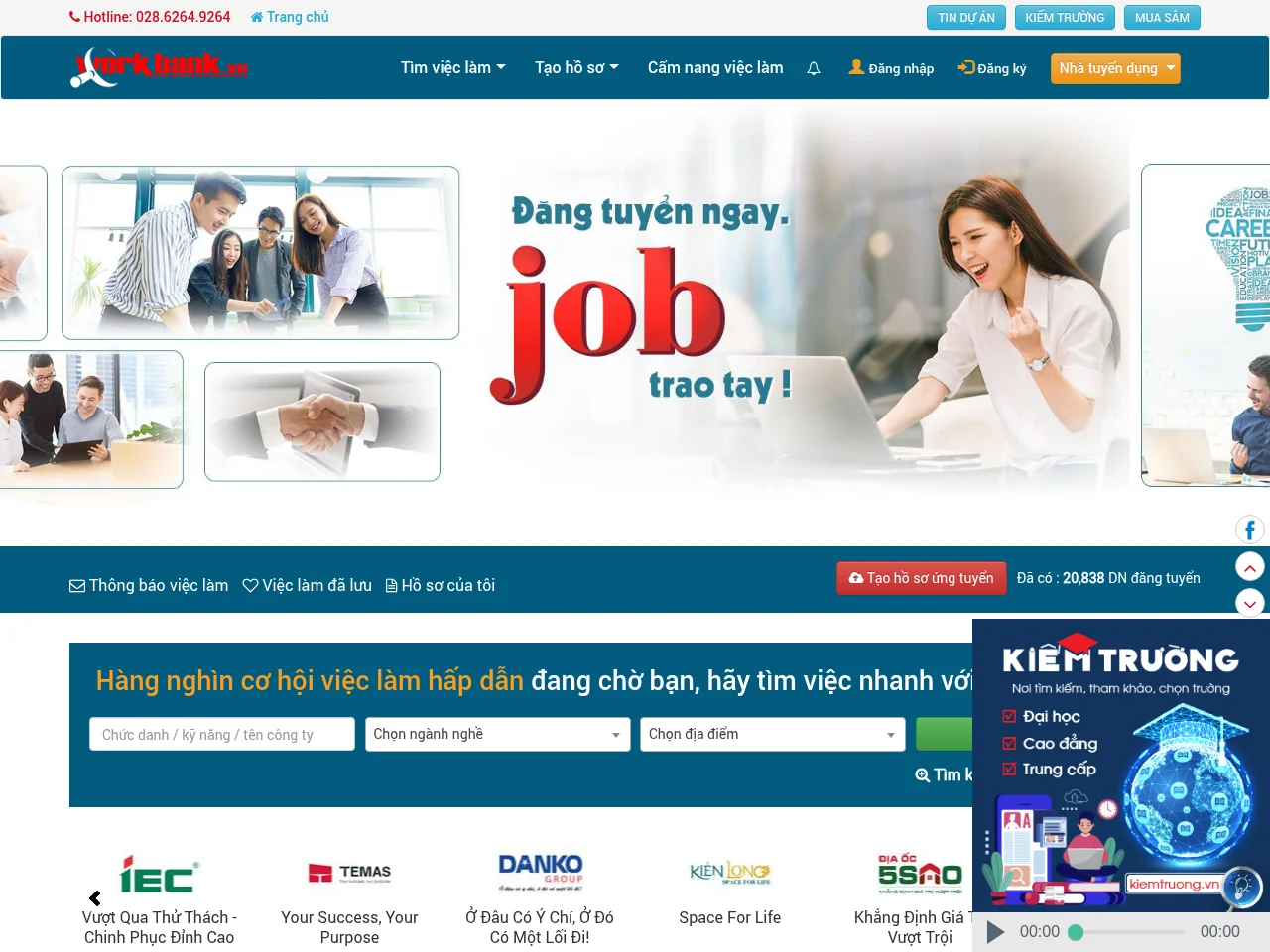 Workbank.vn screenshot Workbank.vn job board platform screenshot showing job search interface