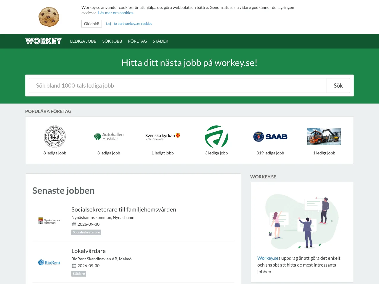 Workey.se screenshot Workey.se job board platform screenshot showing job search interface