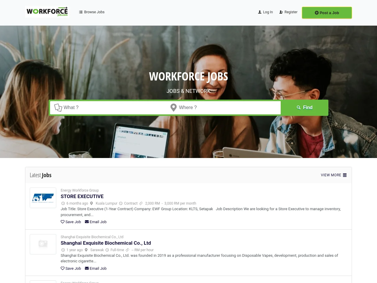 WORKFORCE JOB PORTAL screenshot WORKFORCE JOB PORTAL job board platform screenshot showing job search interface