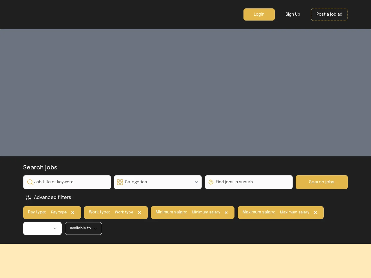 WorkinHospo screenshot WorkinHospo job board platform screenshot showing job search interface