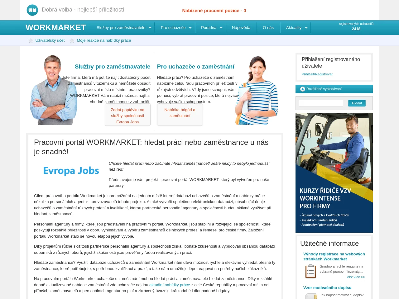 WORKMARKET job board platform screenshot showing job search interface