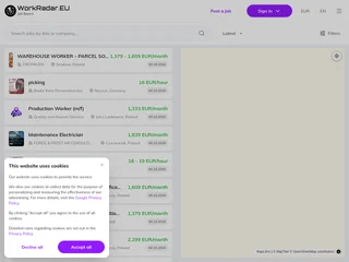 WorkRadar.eu platform preview