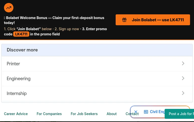 WowJobs Zambia job board platform screenshot showing job search interface