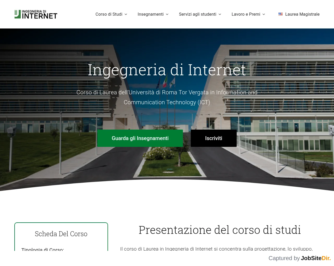 Ingegneria di Internet – Università di Roma Tor Vergata screenshot Ingegneria di Internet – Università di Roma Tor Vergata website screenshot