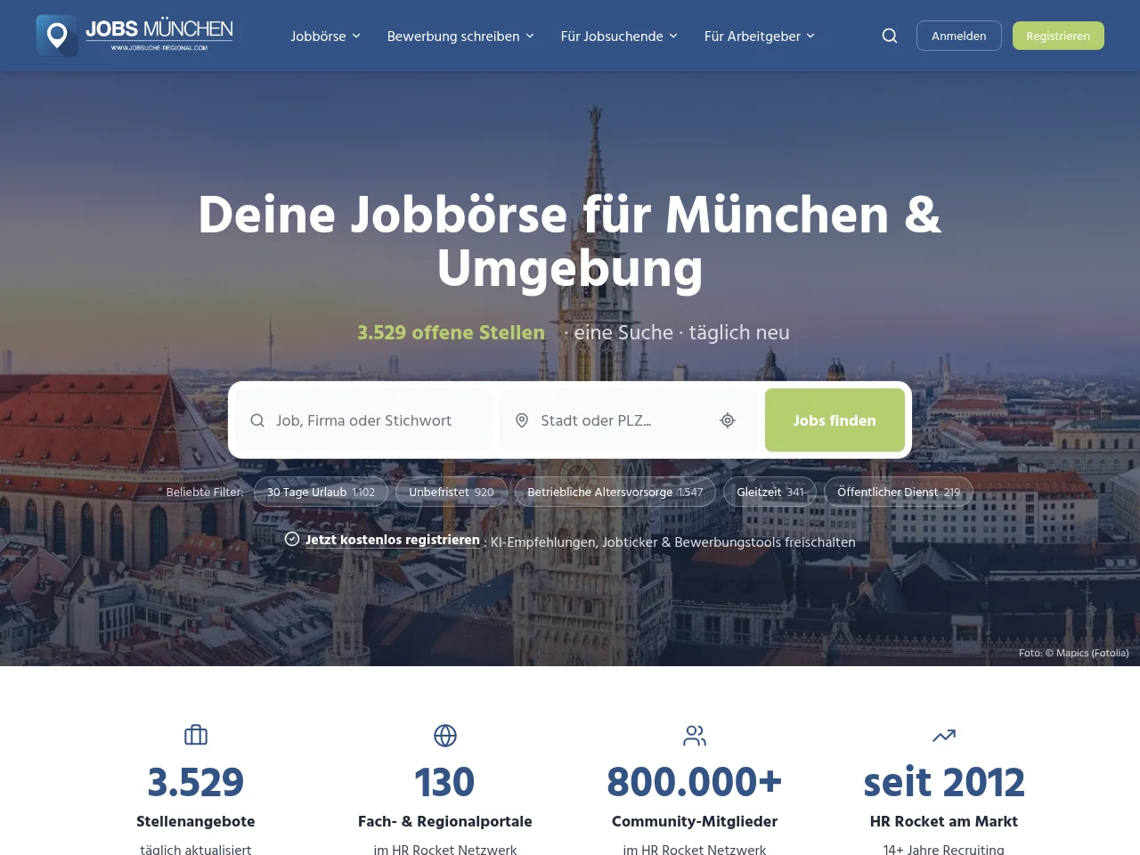 Jobs München screenshot Jobs München website screenshot