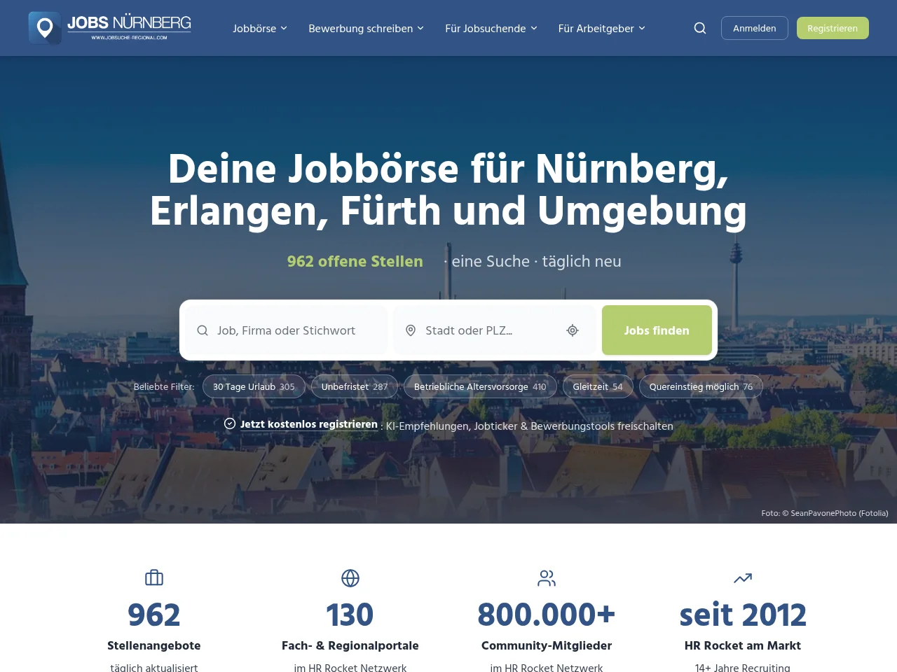 Jobs Nürnberg screenshot Jobs Nürnberg website screenshot